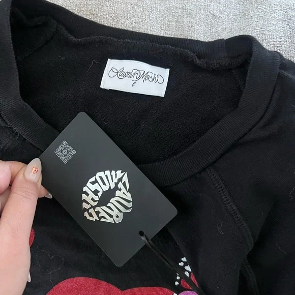 Lauren Moshi Anela Love Collage Sweatshirt in Black (M and L) - Picture 7 of 7